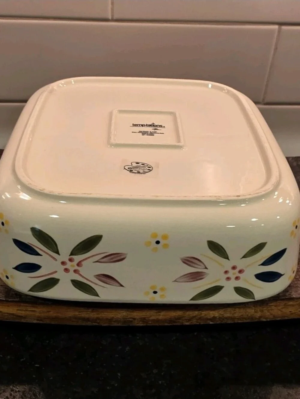 Temp-tations Old World Confetti 2.5 Quart Square Handled Baking/serving Dish